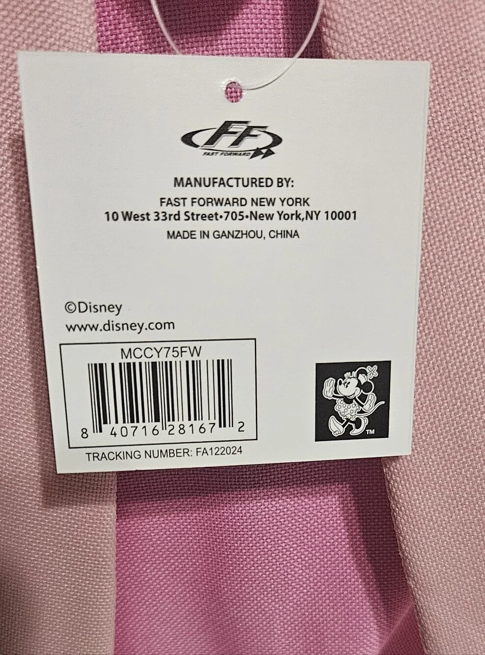 Disney Pink Minnie Mouse Kids Backpack with Polka Dot Bow